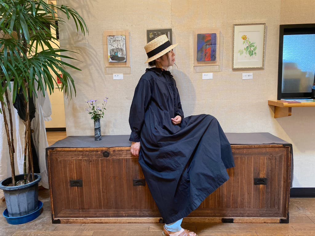 フランスアンティークレースワンピースアンティークナイトドレスブラック