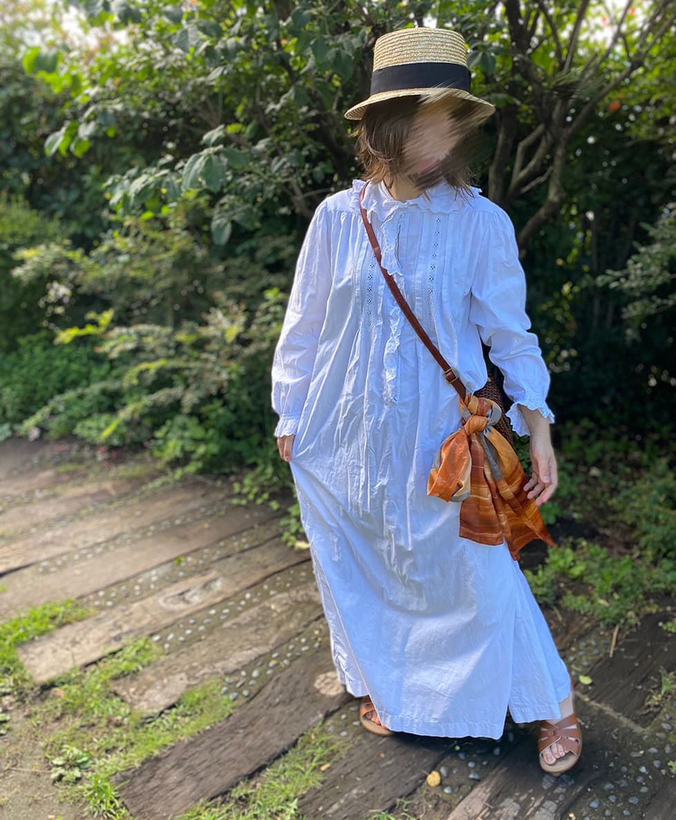 フランスアンティークナイトドレスアンティークレースワンピース