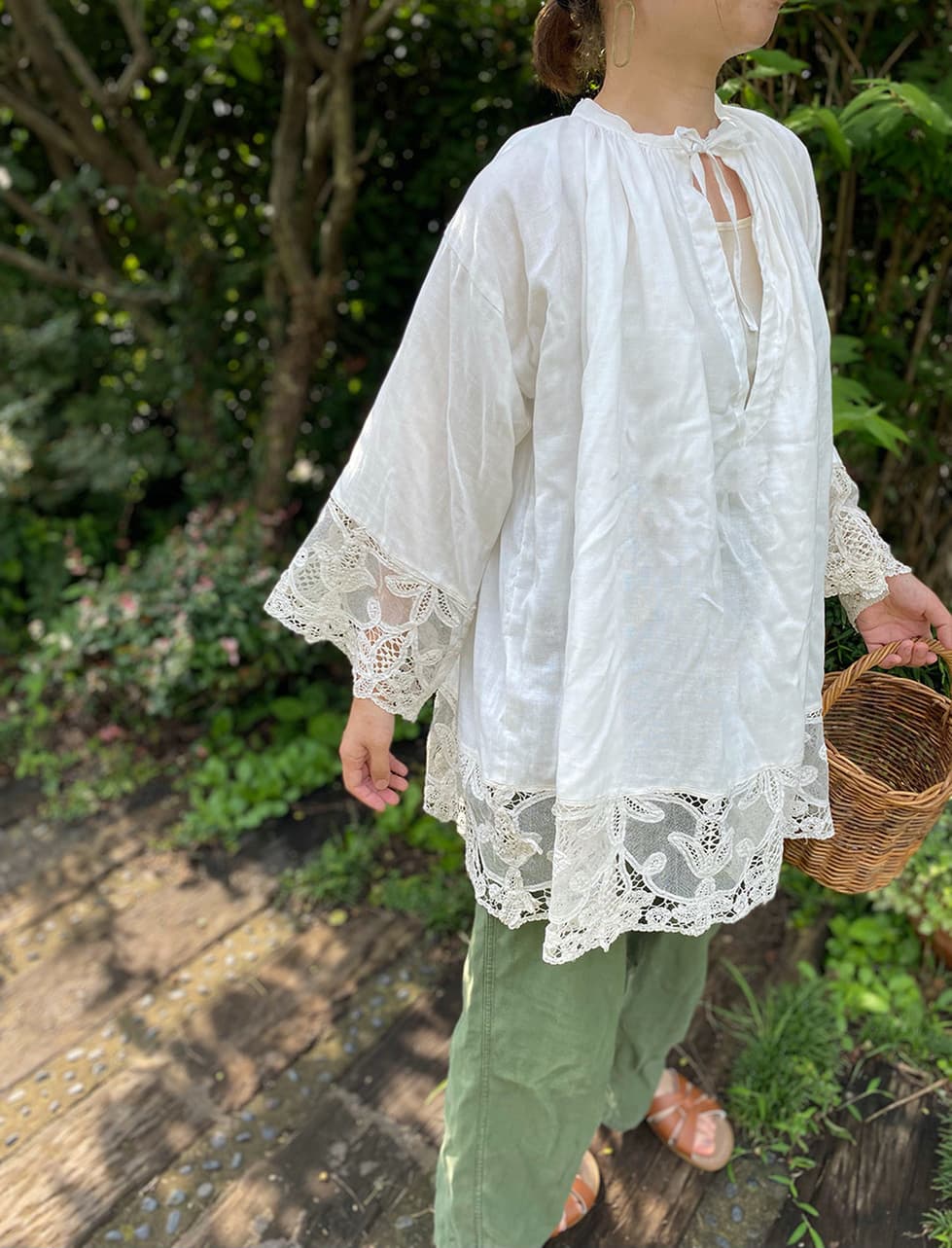 フランスアンティークチャーチスモック