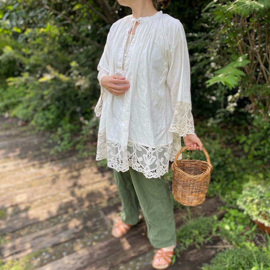 フランスアンティークチャーチスモック