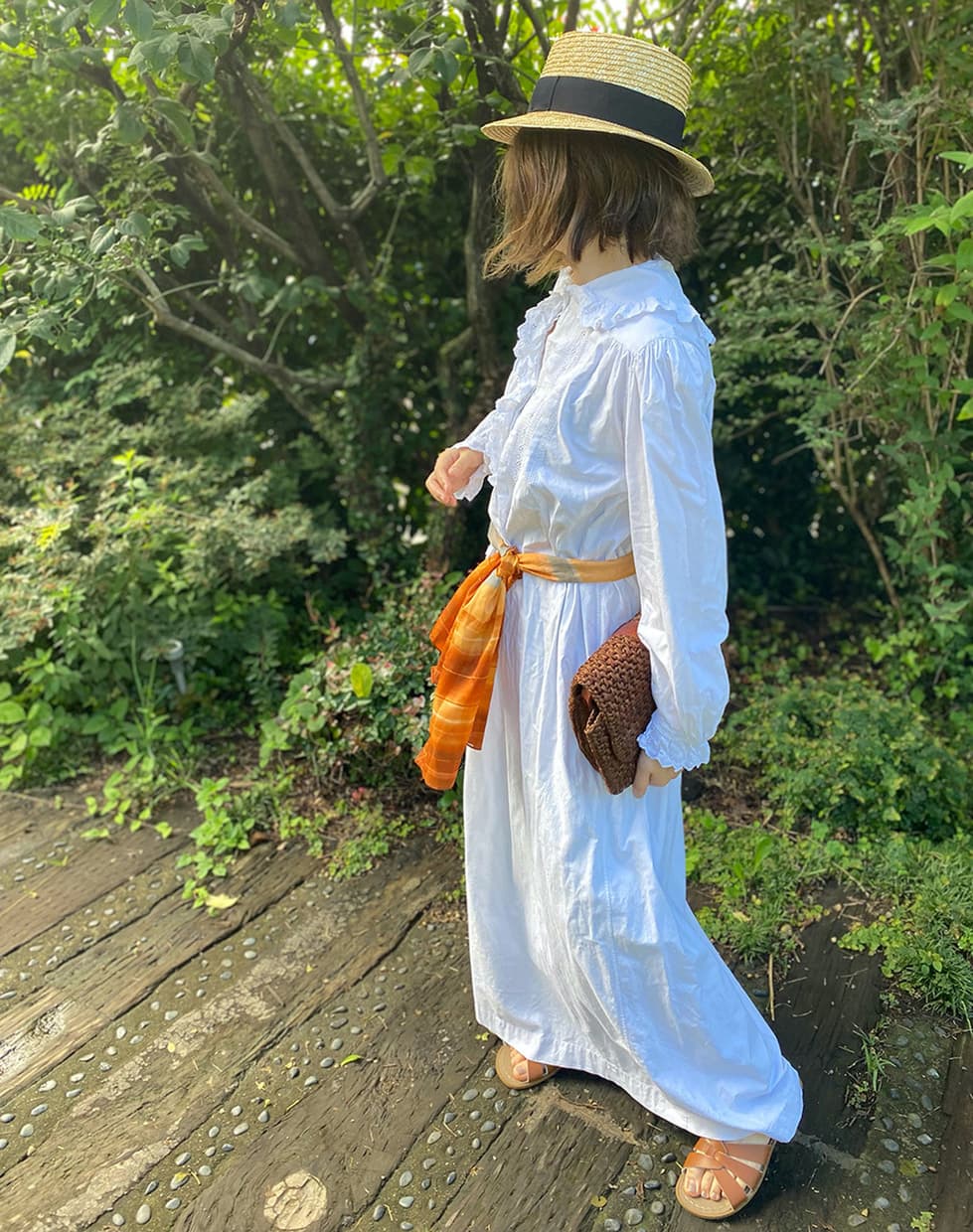 フランスアンティークナイトドレスアンティークレースワンピース