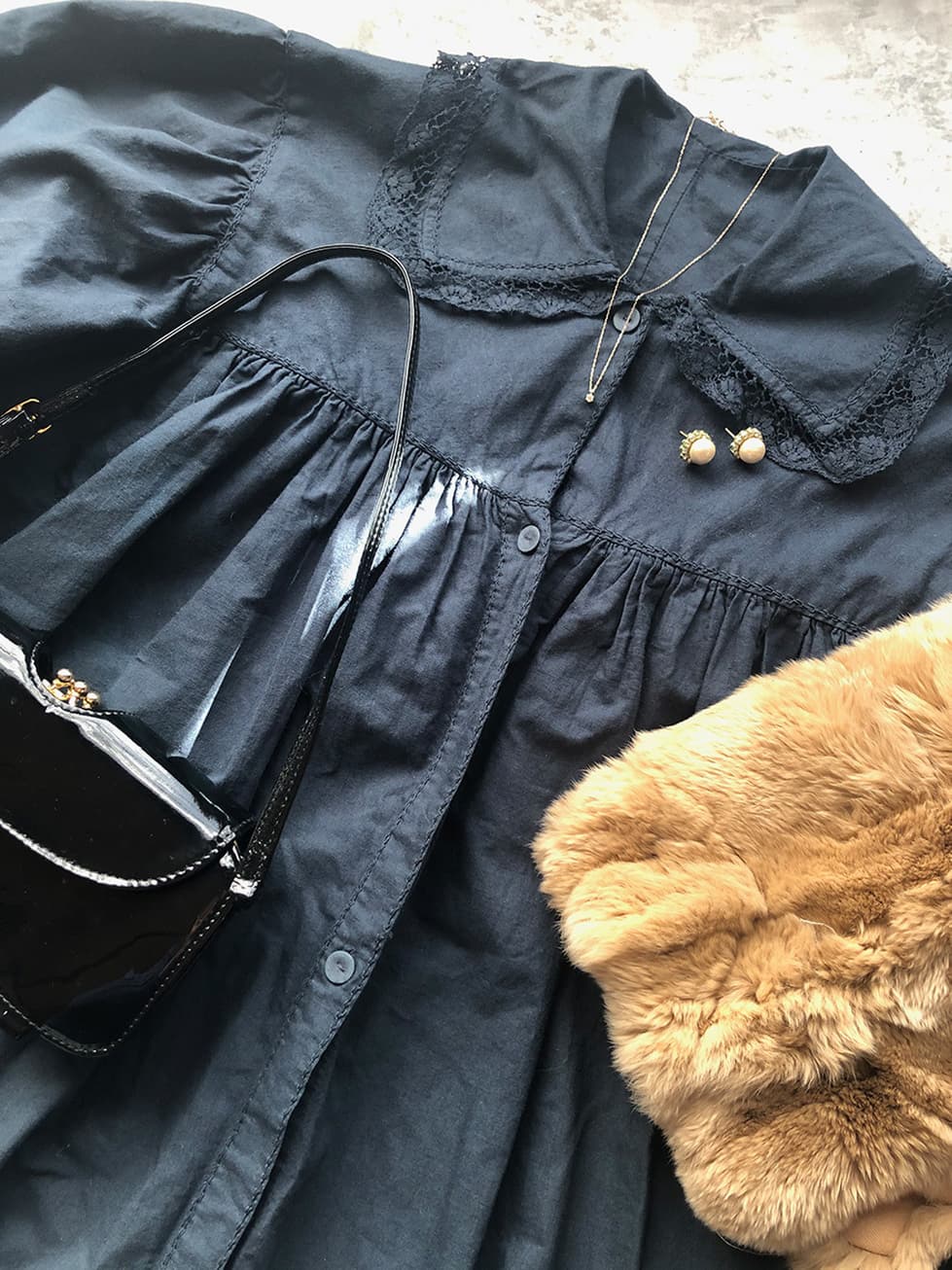 フランスアンティークワンピースアンティークナイトドレス