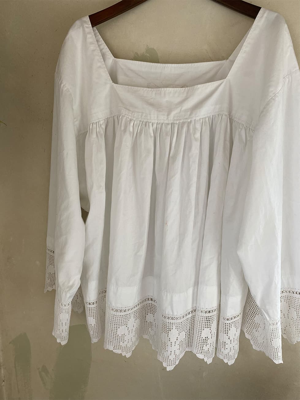 フランスアンティークチャーチスモック churchsmock