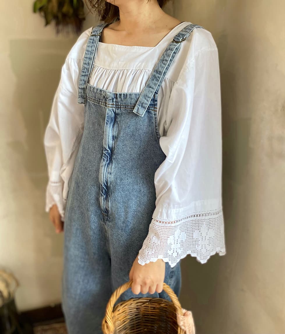 フランスアンティークチャーチスモック churchsmock