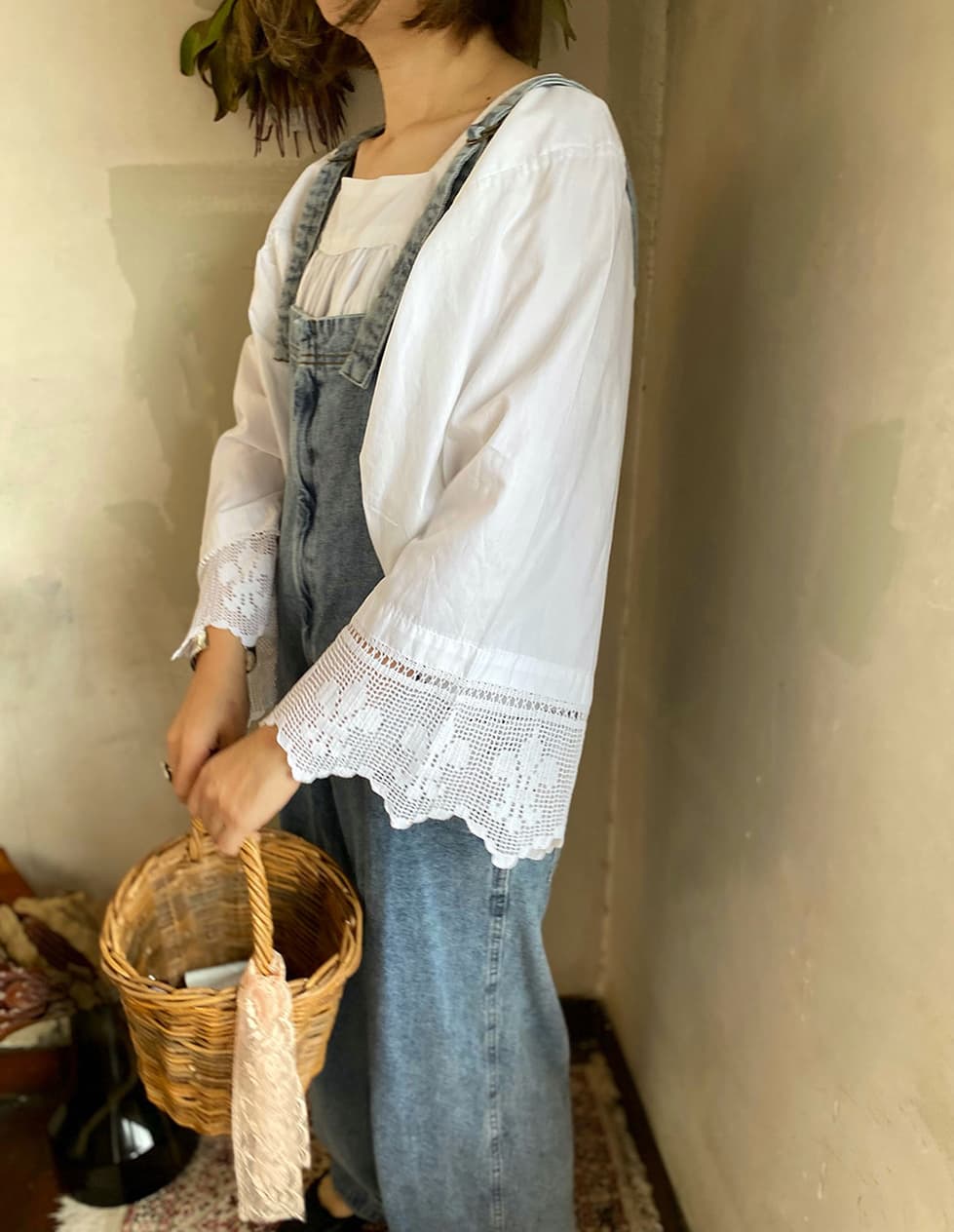 フランスアンティークチャーチスモック churchsmock