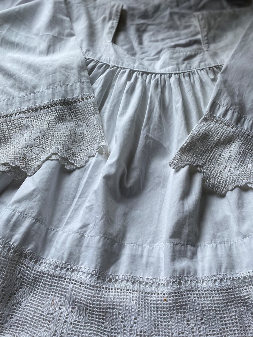 フランスアンティークチャーチスモック churchsmock