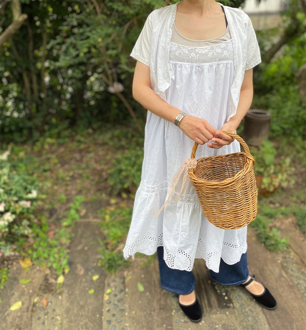 アンティークコットンレーストップス