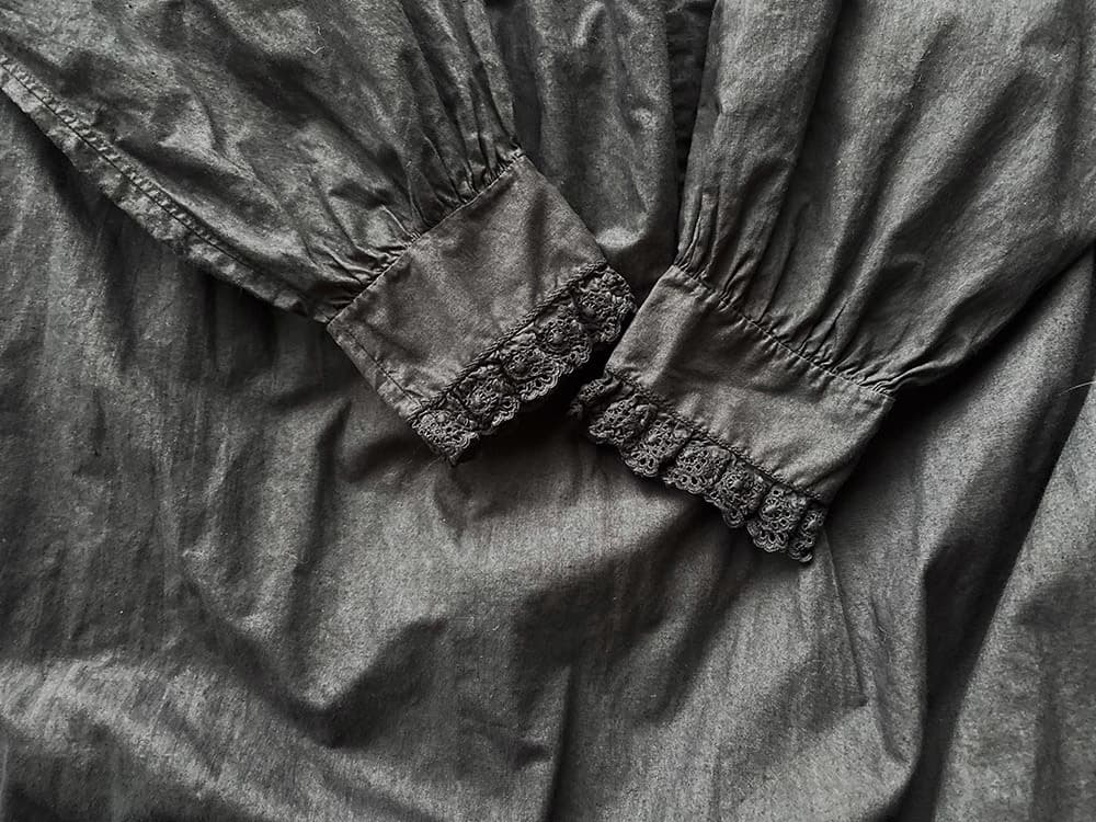 フランスアンティークレースワンピースアンティークナイトドレスブラック