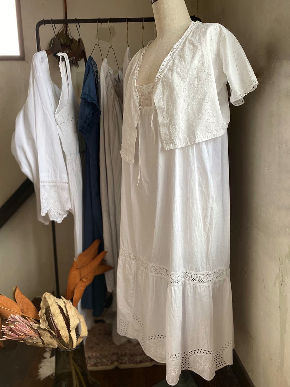 アンティークレースワンピースアンティークナイトドレス