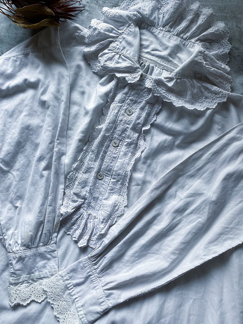 フランスアンティークナイトドレスアンティークレースワンピース