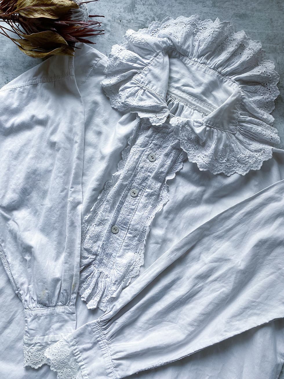 フランスアンティークナイトドレスアンティークレースワンピース