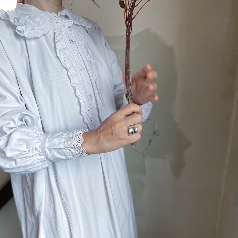 フランスアンティークナイトドレスアンティークレースワンピース