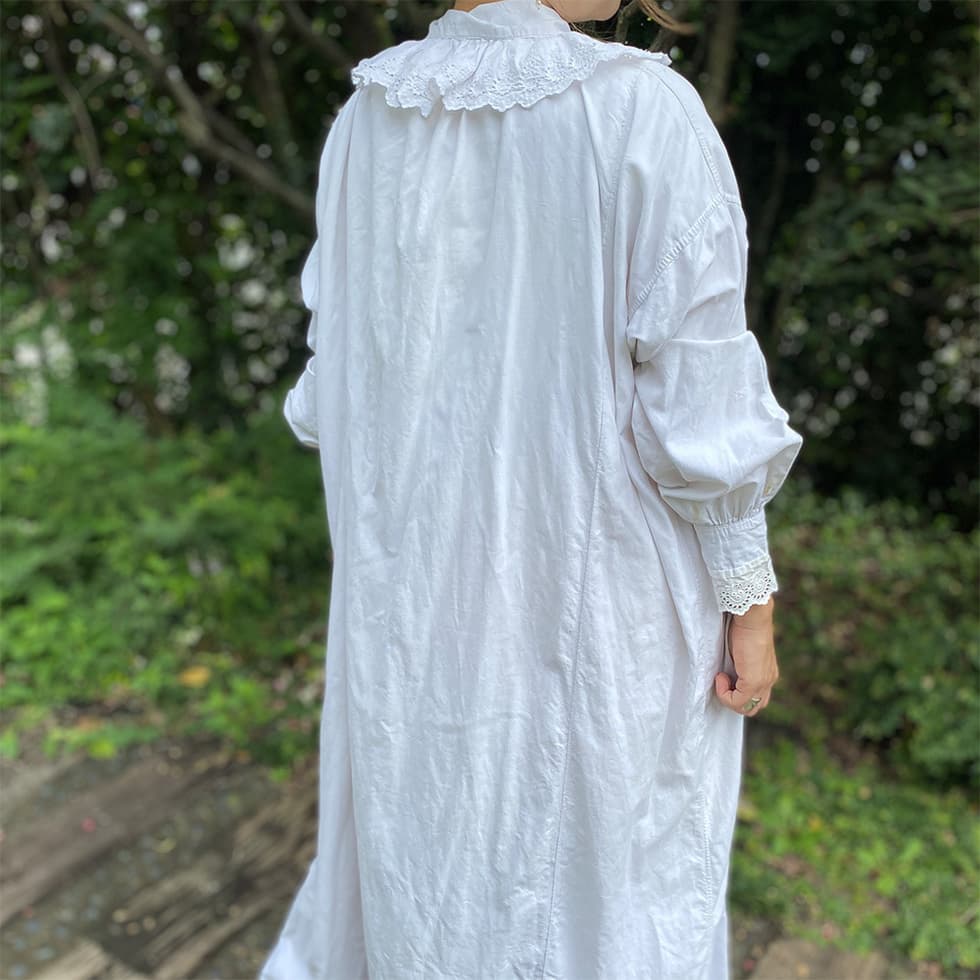 フランスアンティークナイトドレスアンティークレースワンピース