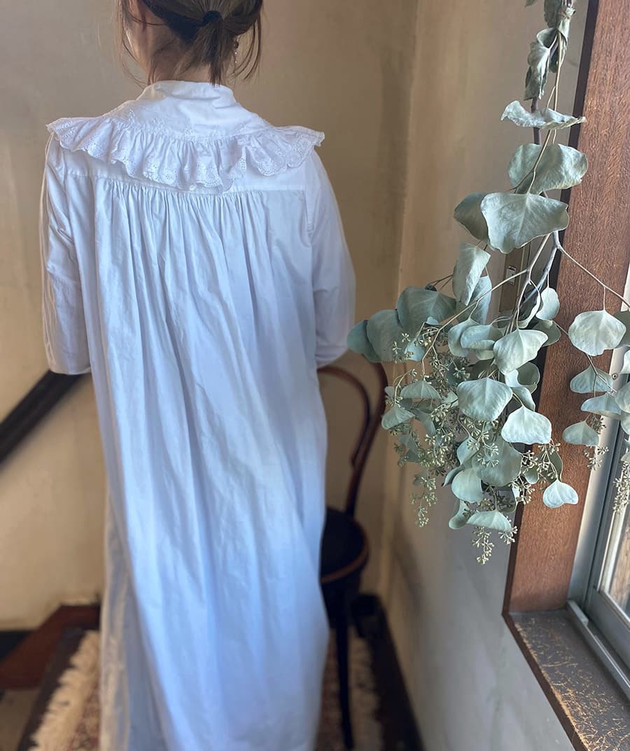 フランスアンティークナイトドレスアンティークレースワンピース