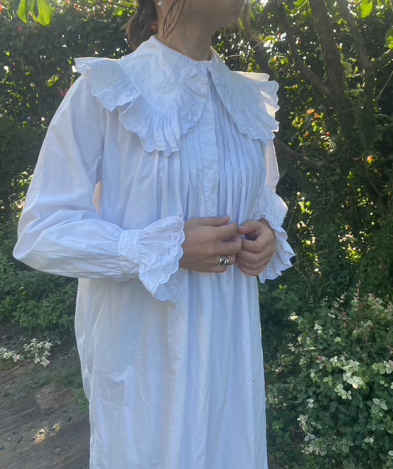 フランスアンティークナイトドレスアンティークレースワンピース