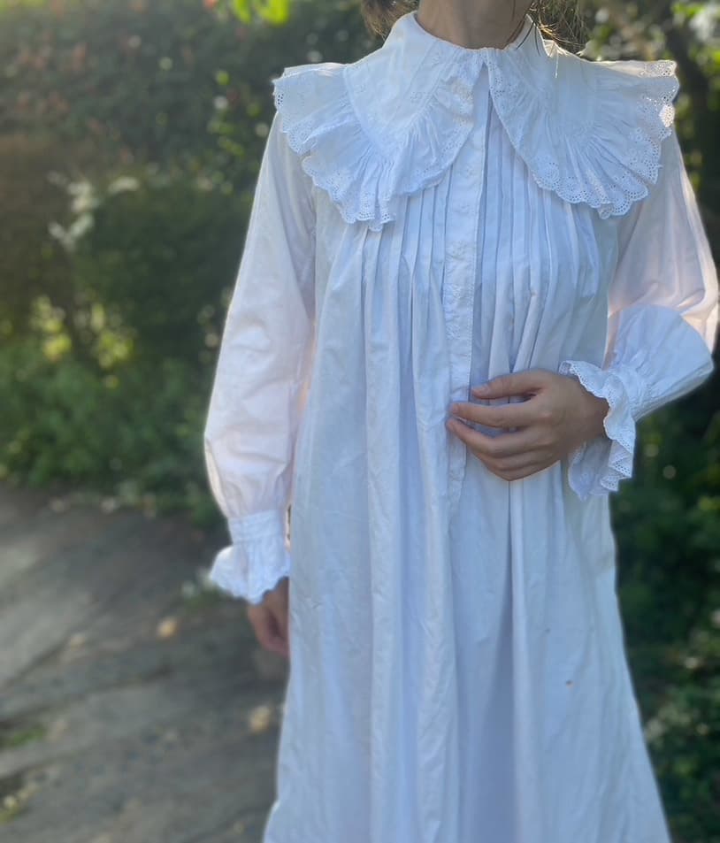 フランスアンティークナイトドレスアンティークレースワンピース