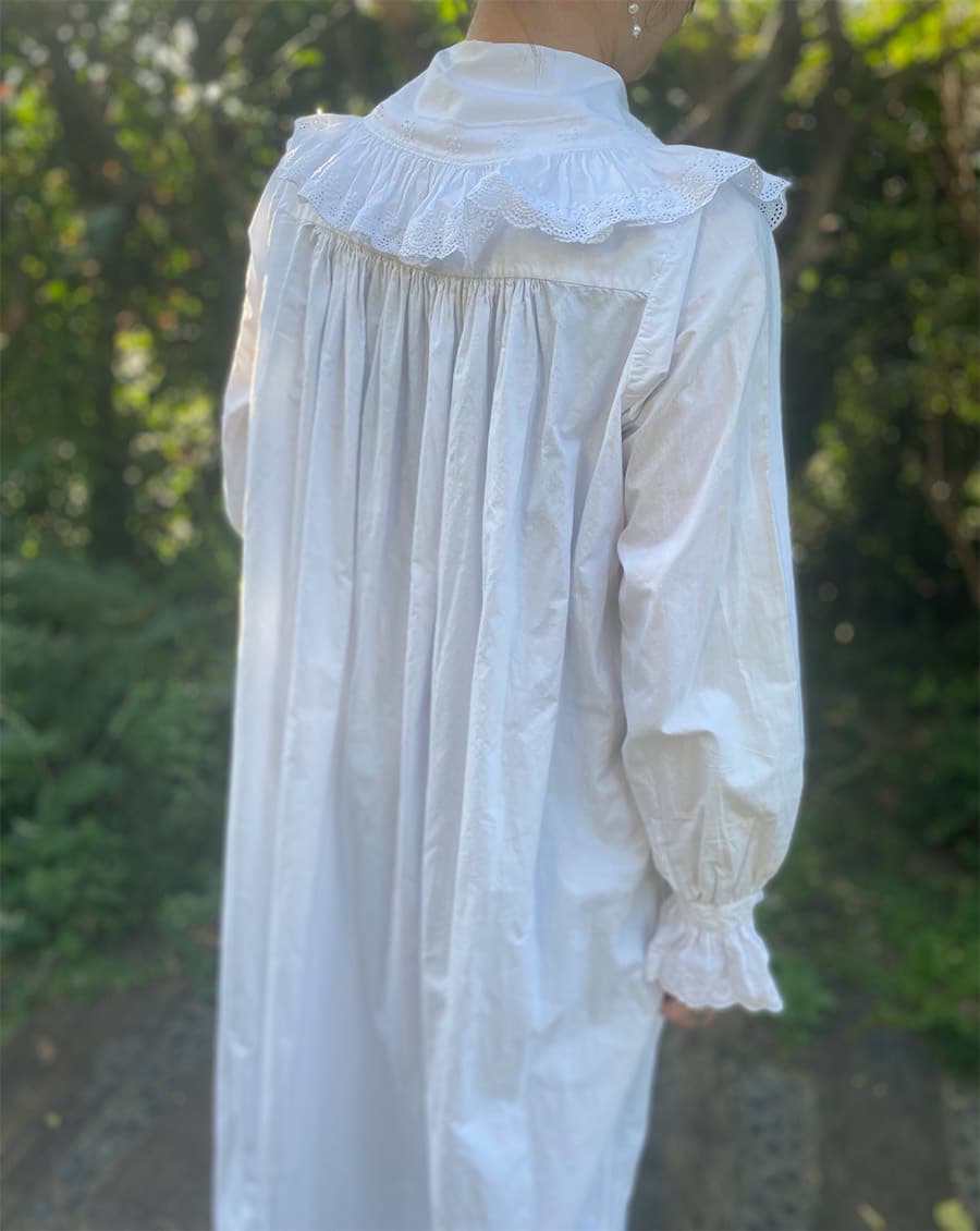 フランスアンティークナイトドレスアンティークレースワンピース