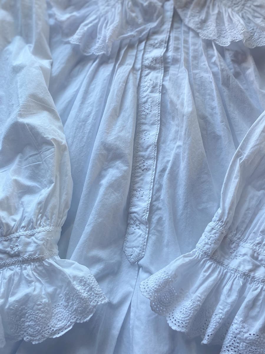 フランスアンティークナイトドレスアンティークレースワンピース