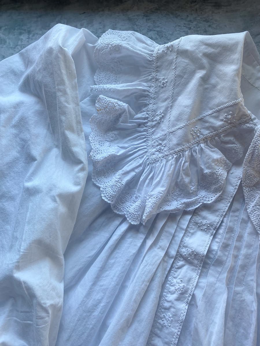 フランスアンティークナイトドレスアンティークレースワンピース