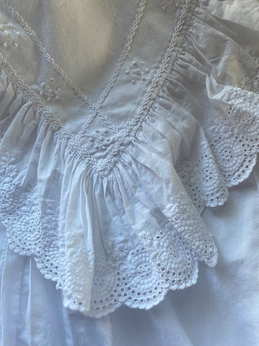 フランスアンティークナイトドレスアンティークレースワンピース