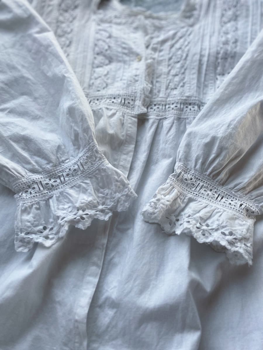 フランスアンティークナイトドレスアンティークレースワンピース