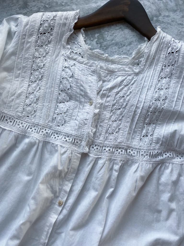 フランスアンティークナイトドレスアンティークレースワンピース