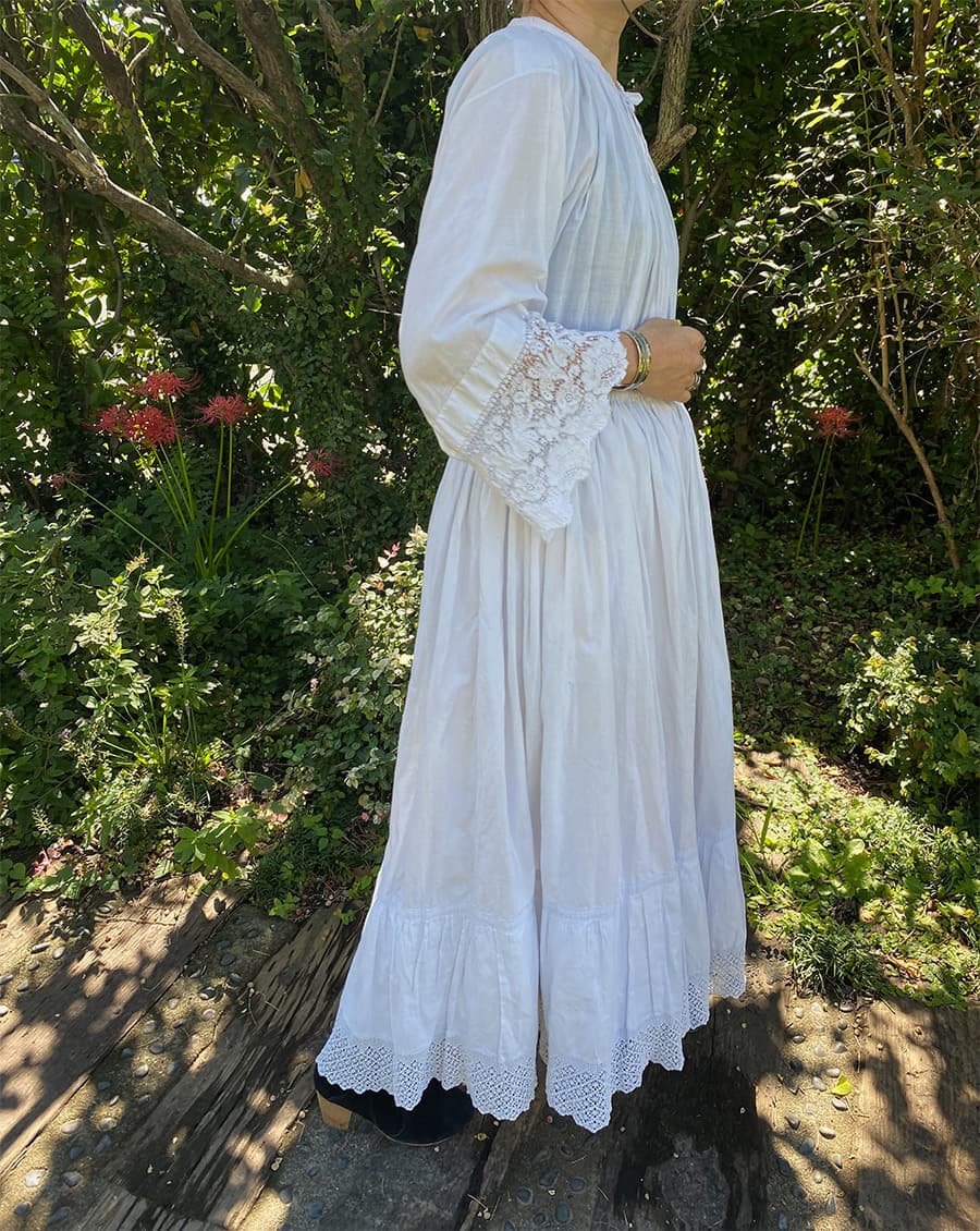 アンティークコットンレーススカート