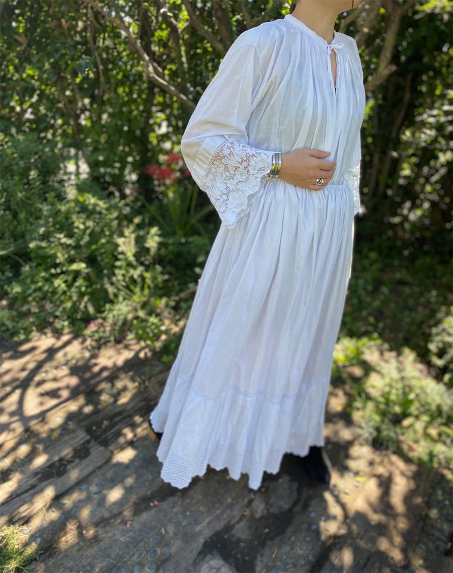 アンティークコットンレーススカート