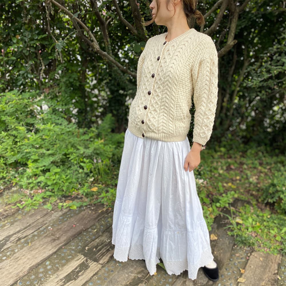 アンティークコットンレーススカート