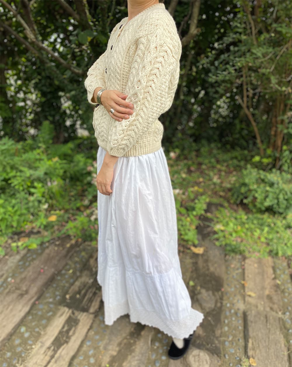 アンティークコットンレーススカート