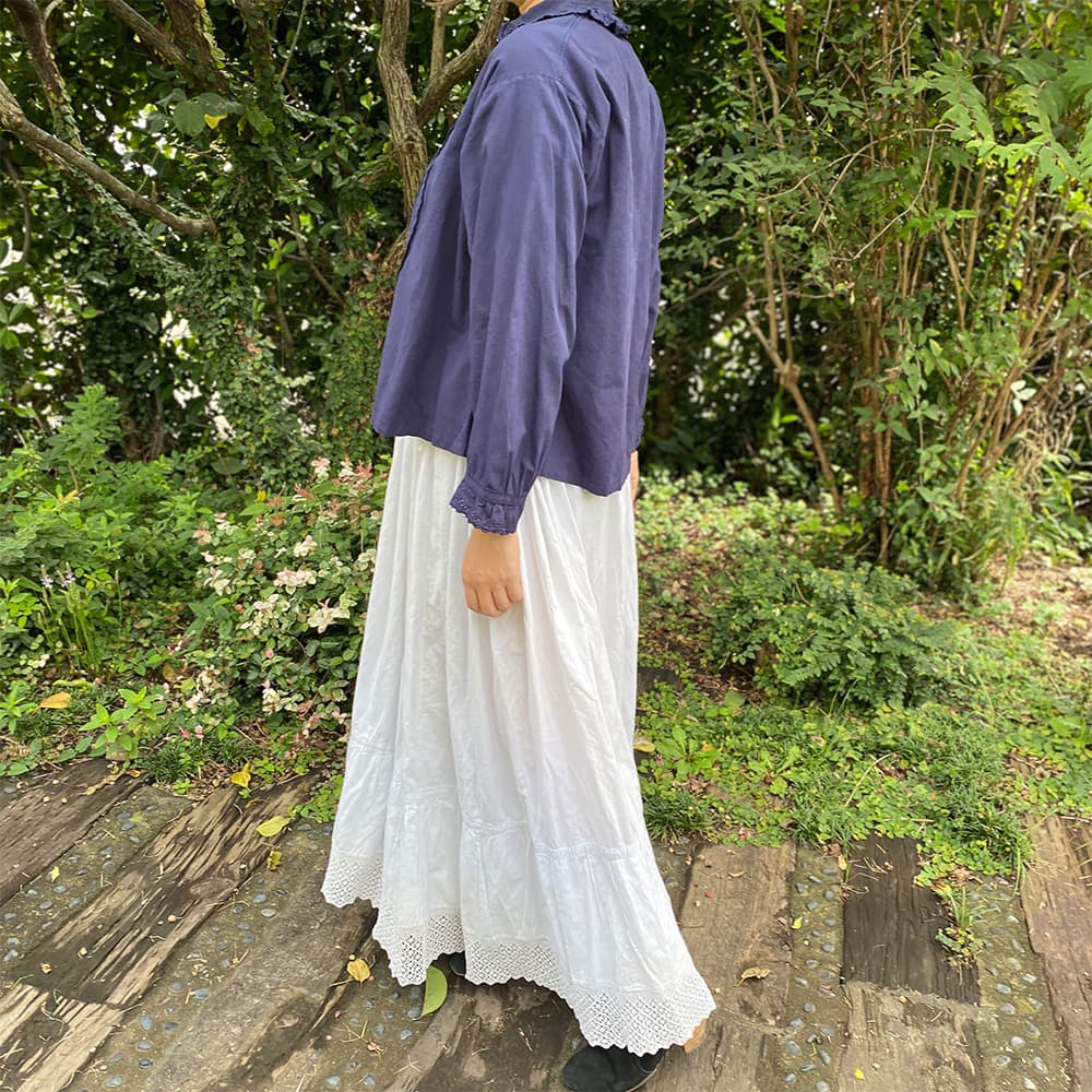 アンティークコットンレーススカート