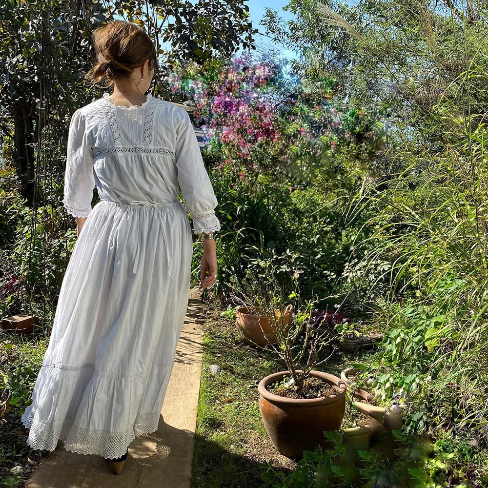 アンティークコットンレーススカート