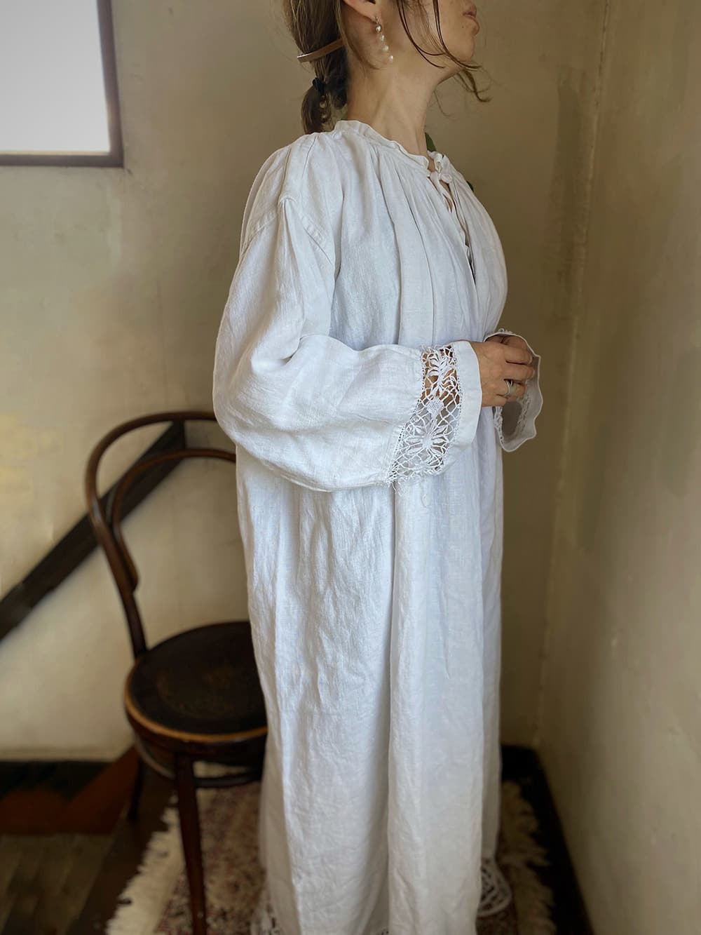 フランスアンティークチャーチスモック