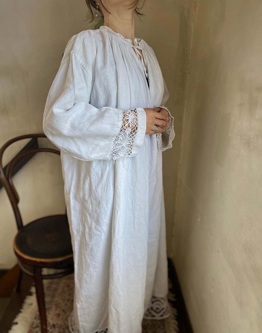 フランスアンティークチャーチスモック