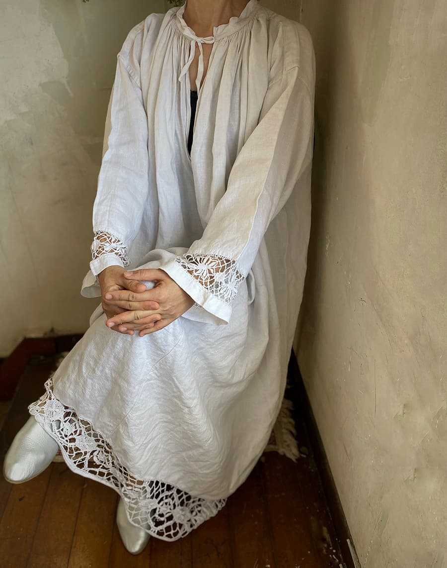 フランスアンティークチャーチスモック