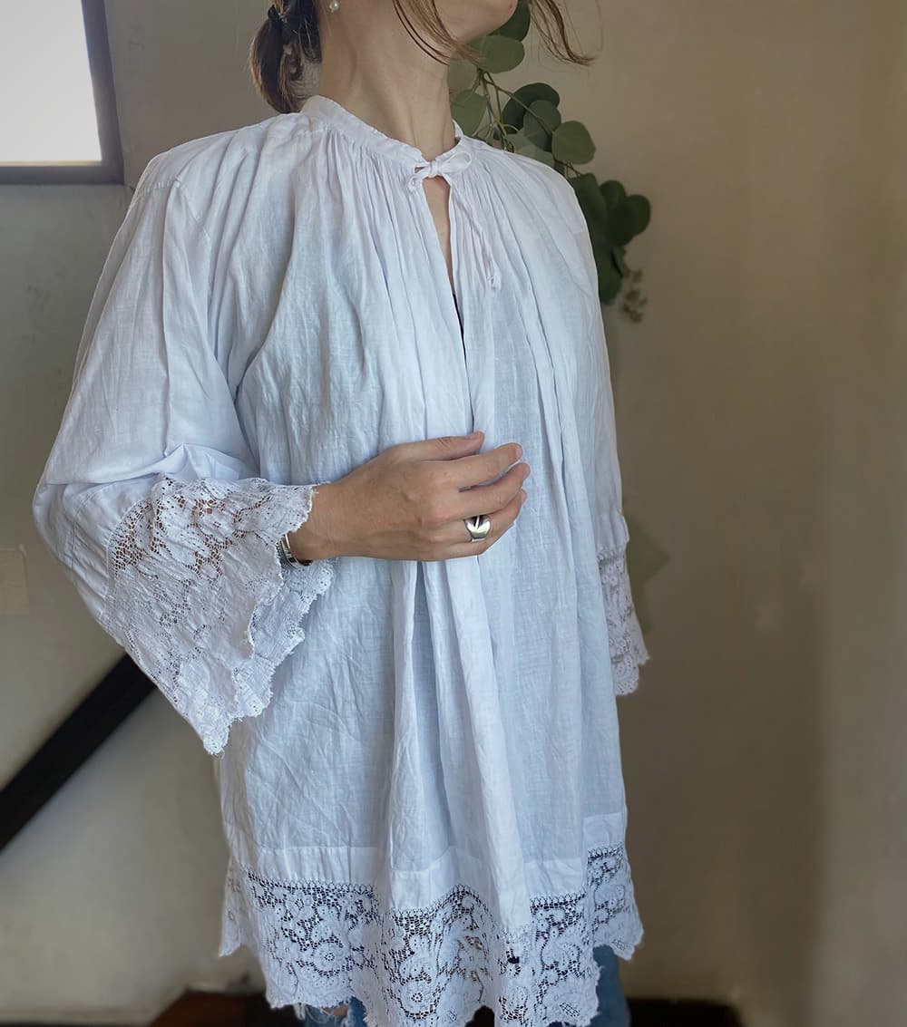 フランスアンティークチャーチスモック