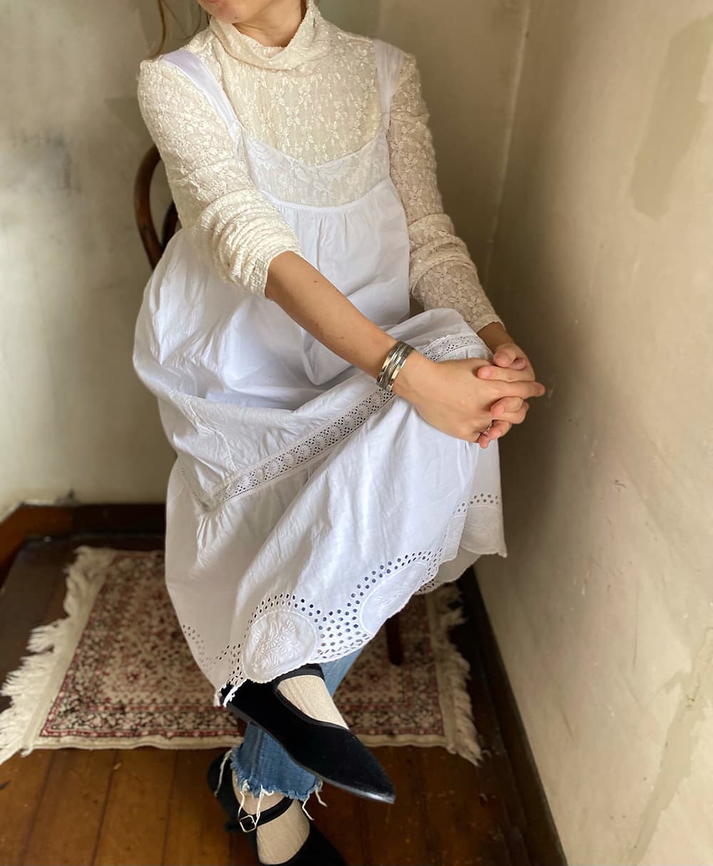 アンティークレースワンピースアンティークナイトドレス