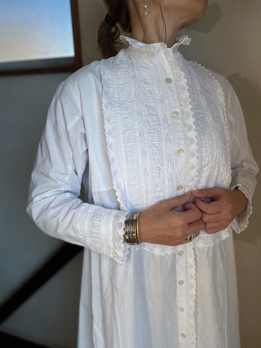 アンティークヴィクトリアンナイトドレス アンティークレースワンピース