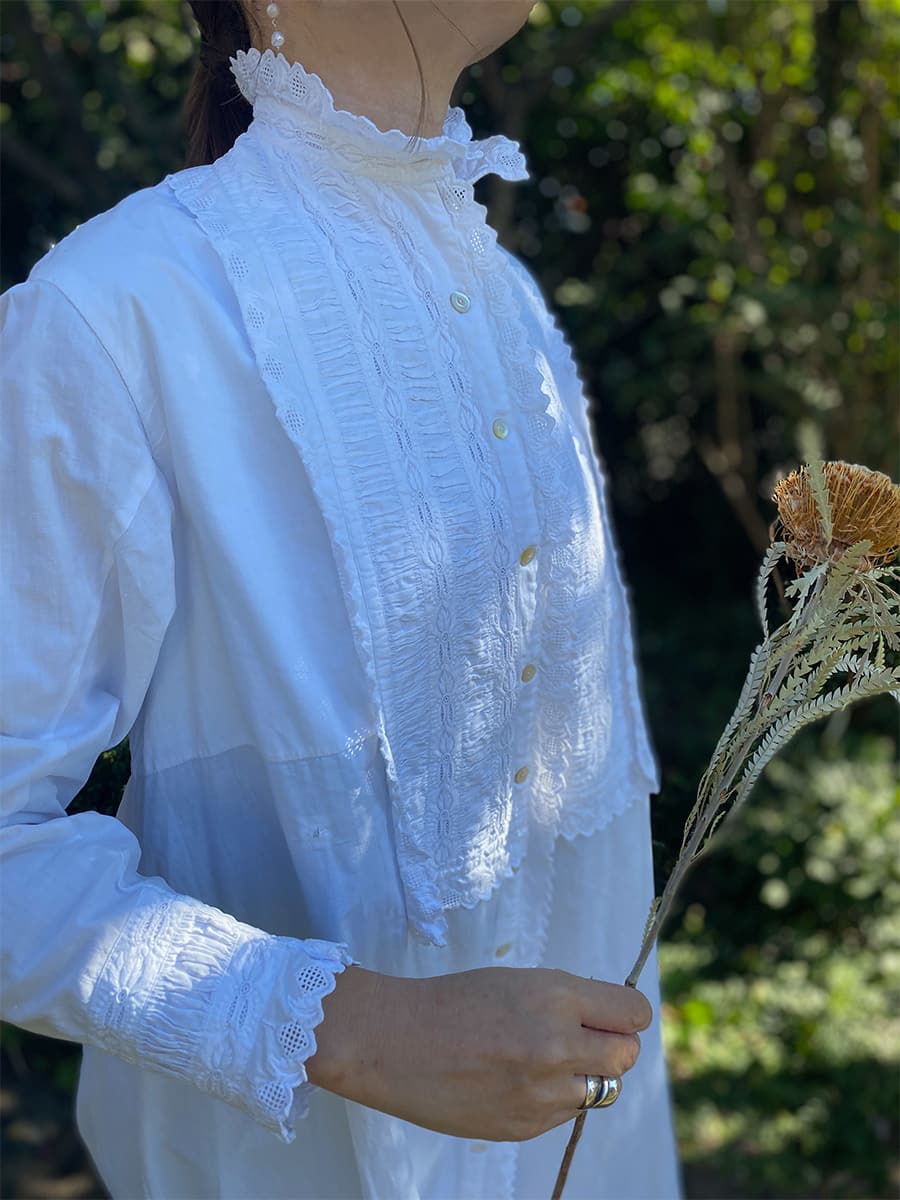 アンティークヴィクトリアンナイトドレス アンティークレースワンピース