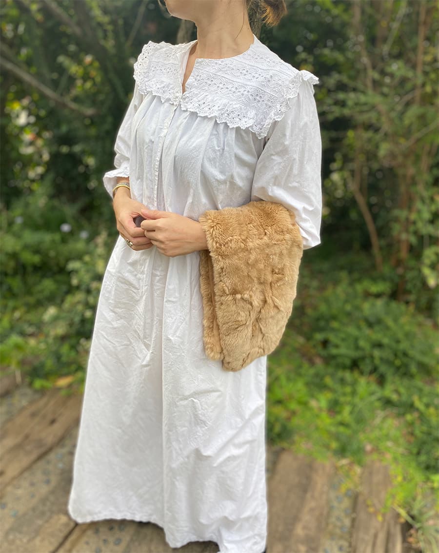 フランスアンティークナイトドレスアンティークレースワンピース