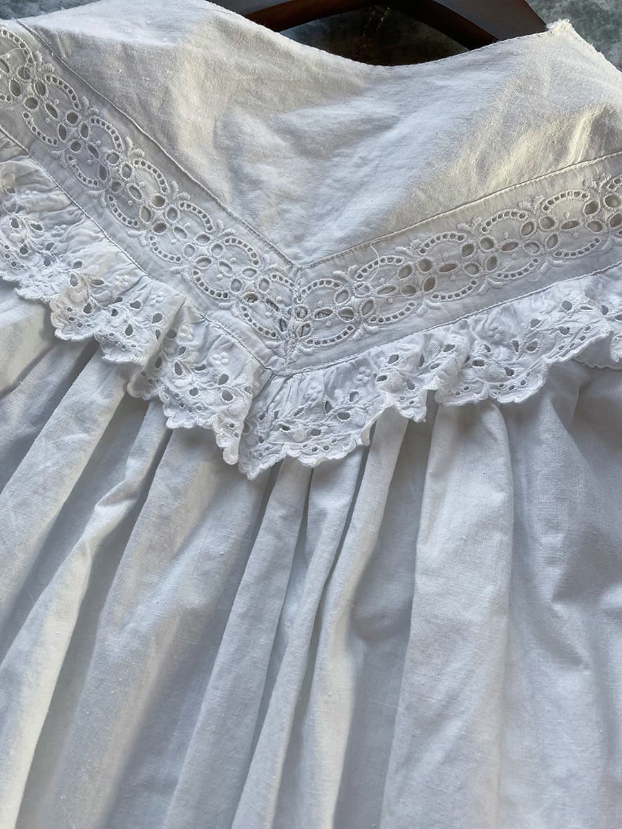 フランスアンティークナイトドレスアンティークレースワンピース