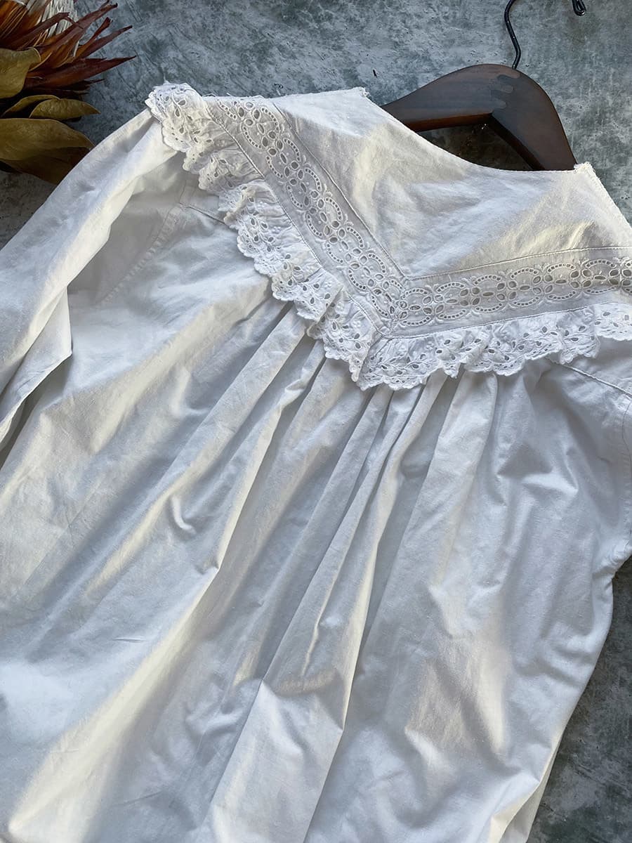 フランスアンティークナイトドレスアンティークレースワンピース