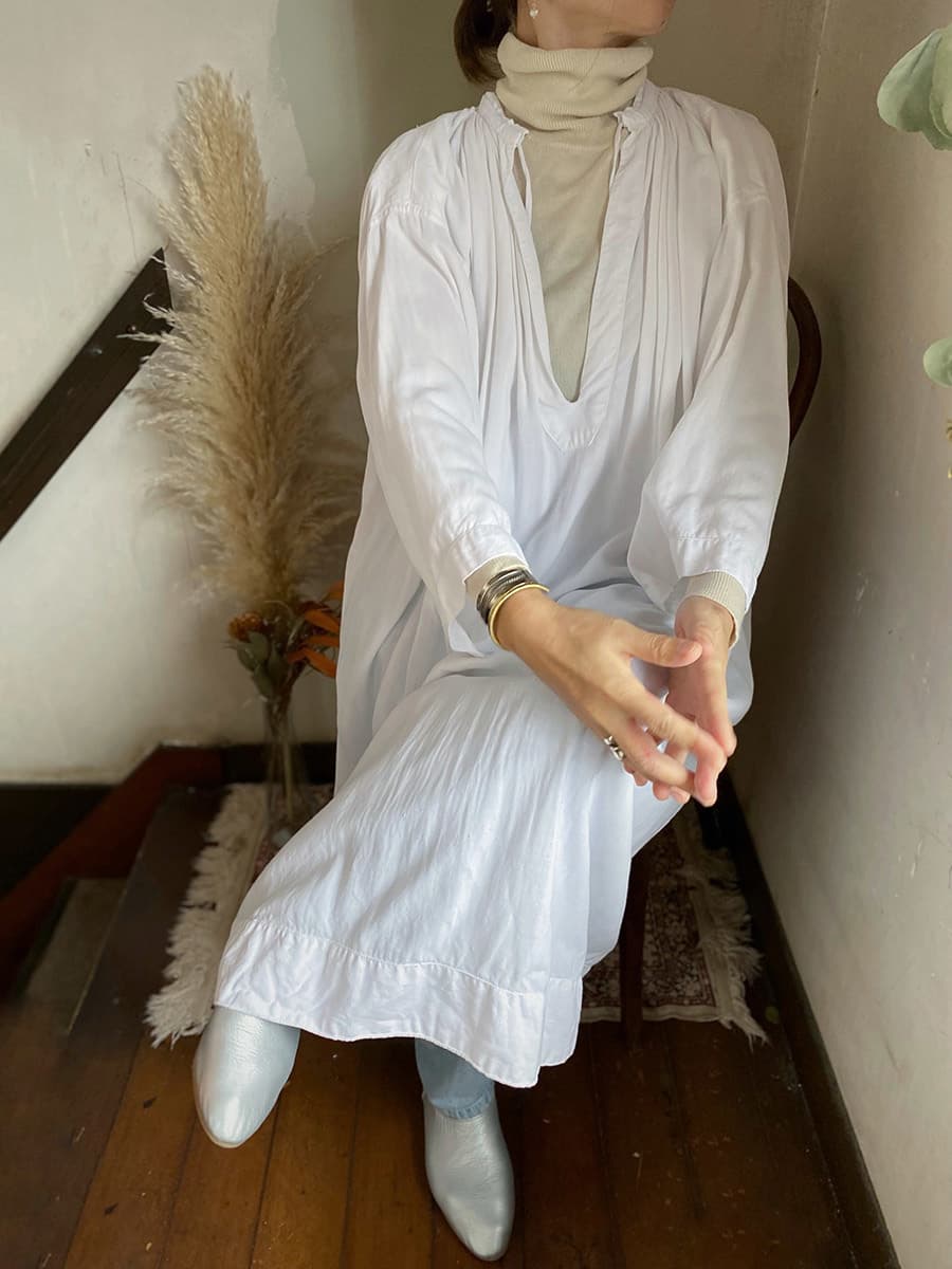 フランスアンティークチャーチスモック