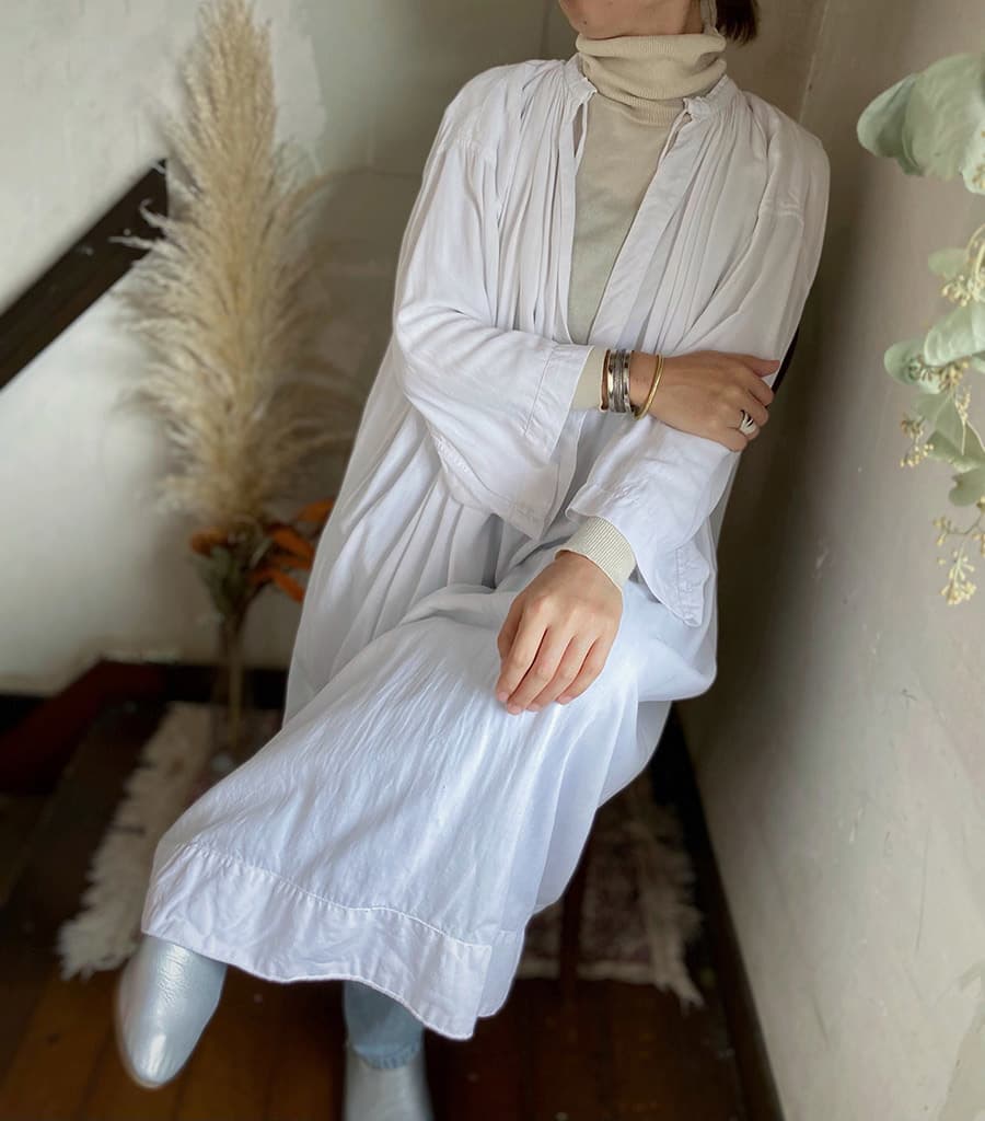 フランスアンティークチャーチスモック