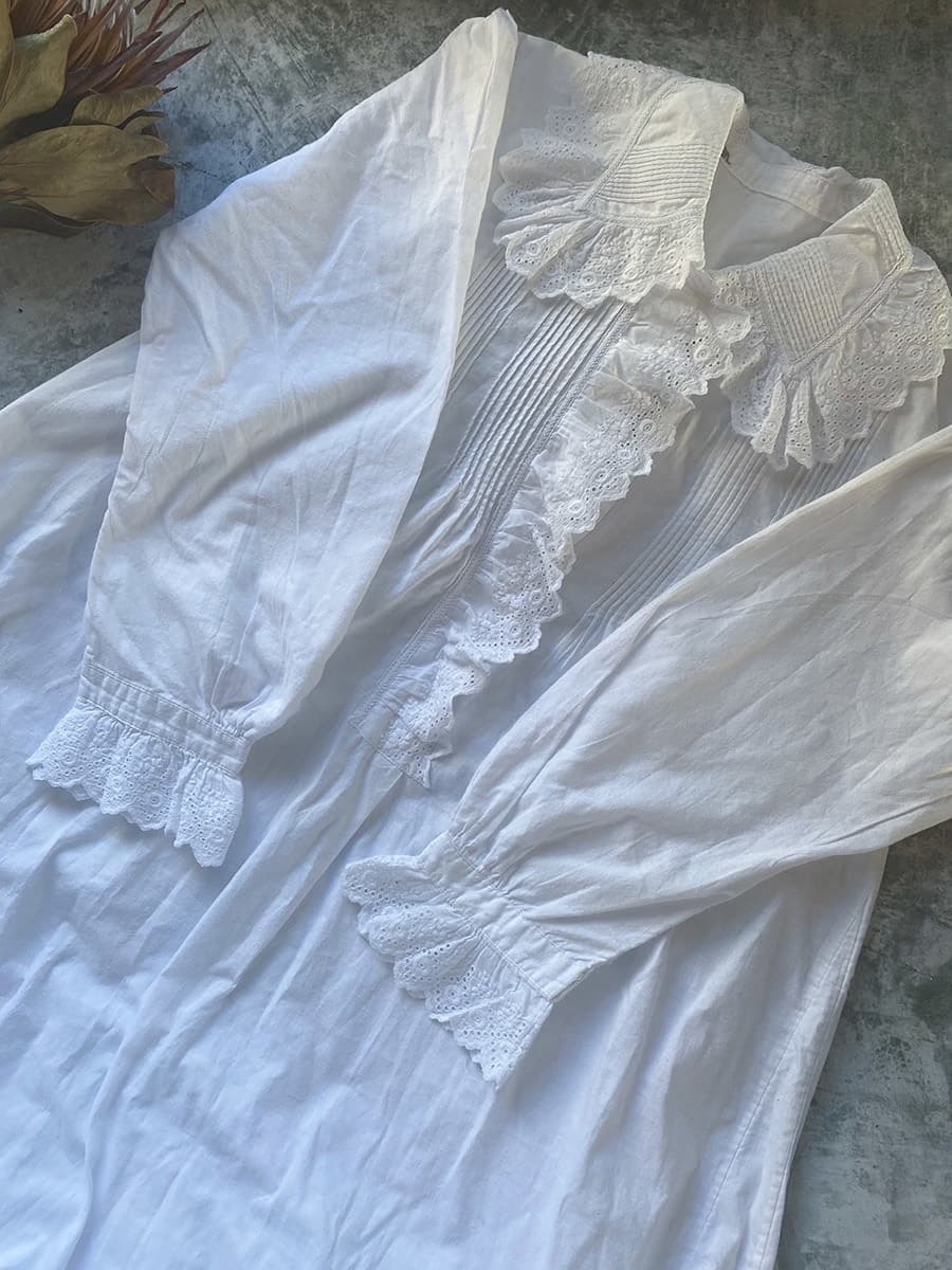 フランスアンティークナイトドレスアンティークレースワンピース