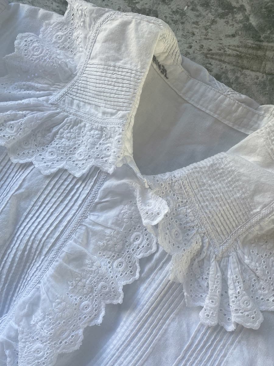 フランスアンティークナイトドレスアンティークレースワンピース