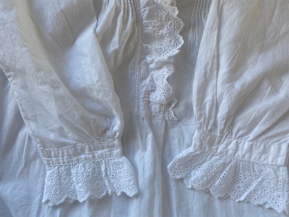 フランスアンティークナイトドレスアンティークレースワンピース