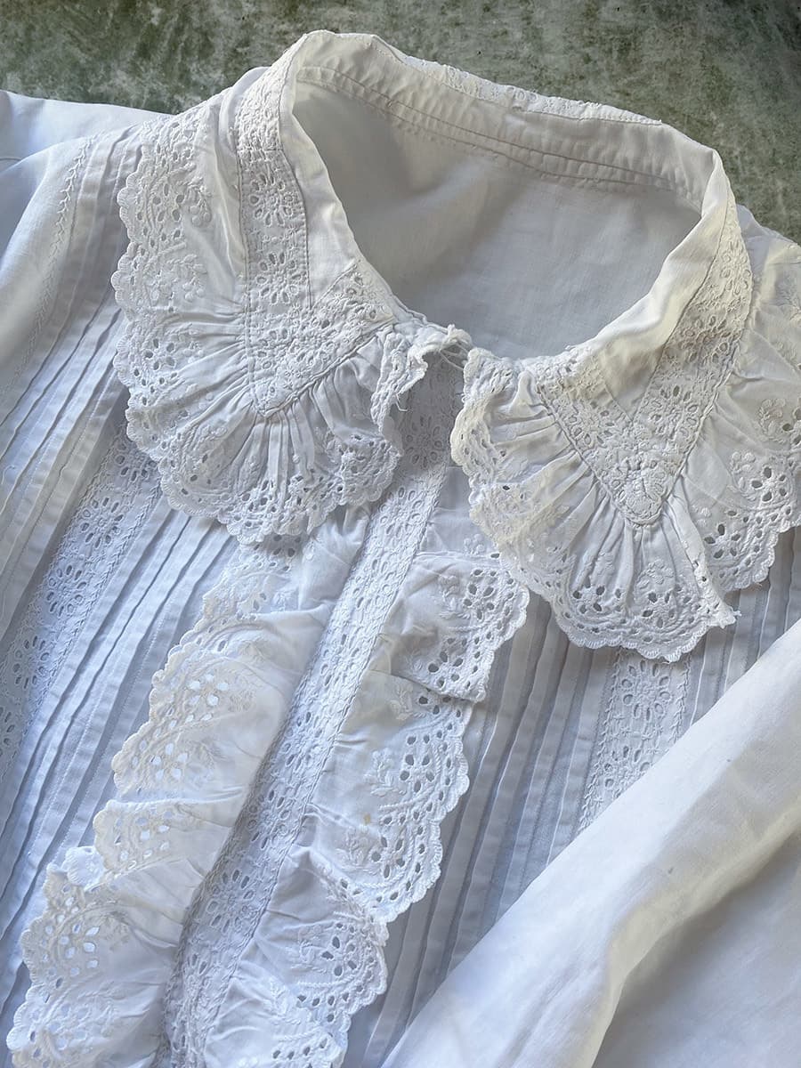 フランスアンティークナイトドレスアンティークレースワンピース