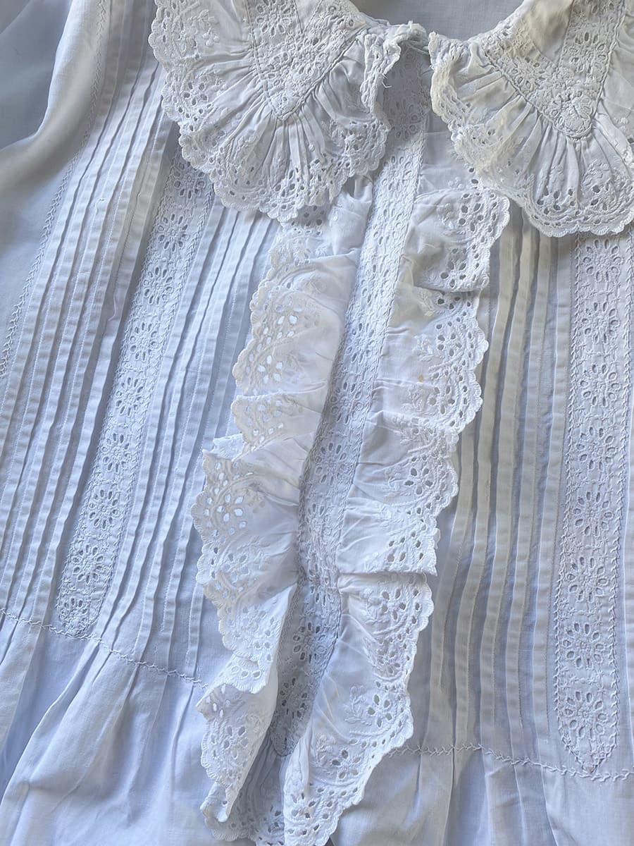 フランスアンティークナイトドレスアンティークレースワンピース