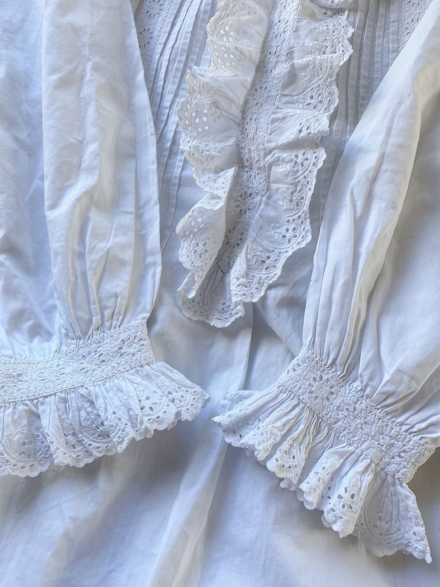 フランスアンティークナイトドレスアンティークレースワンピース